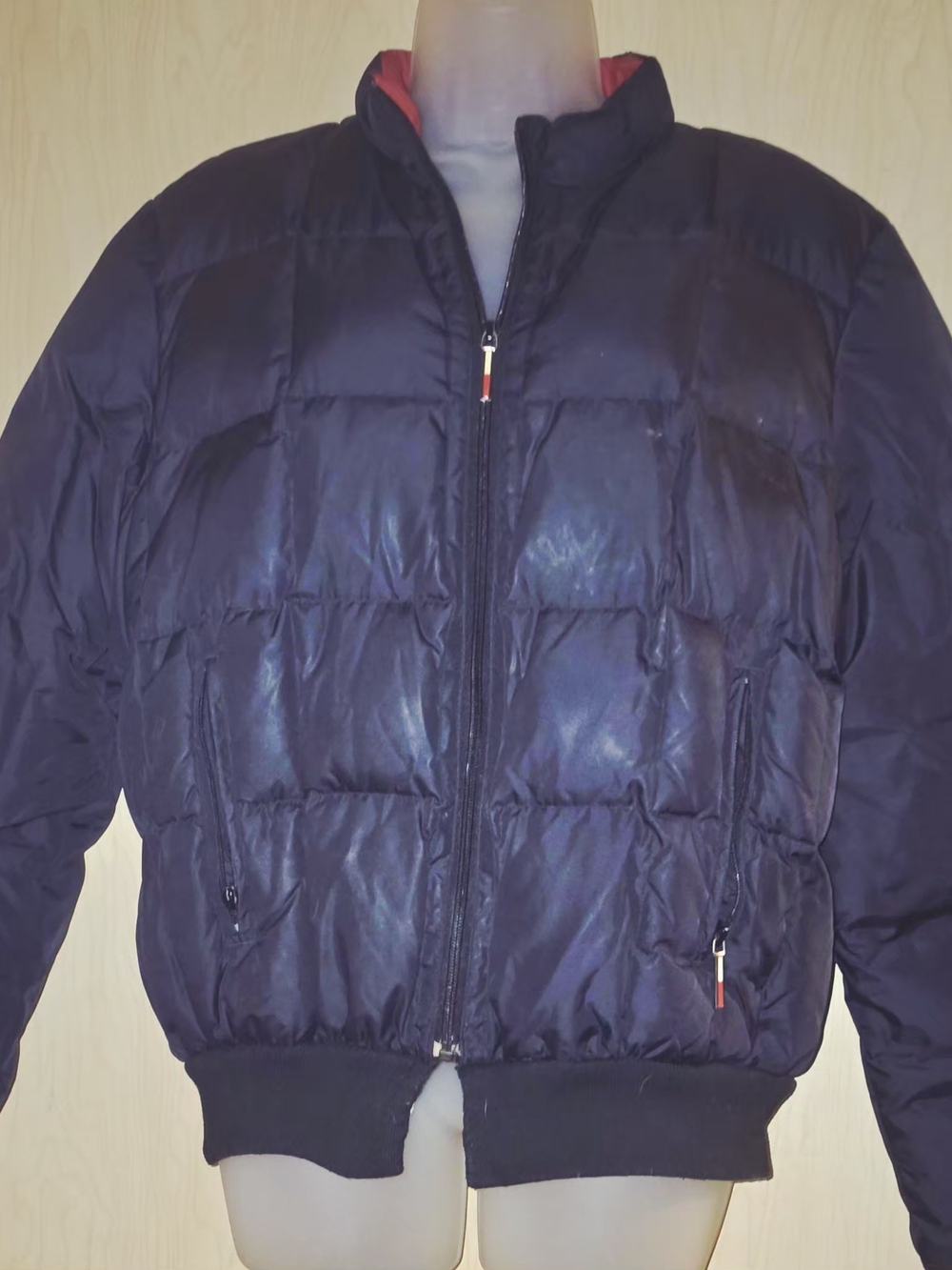 *Vintage-1990's*Tommy Hilfiger Woman's Quilted Puffer Bomber Jacket - Black